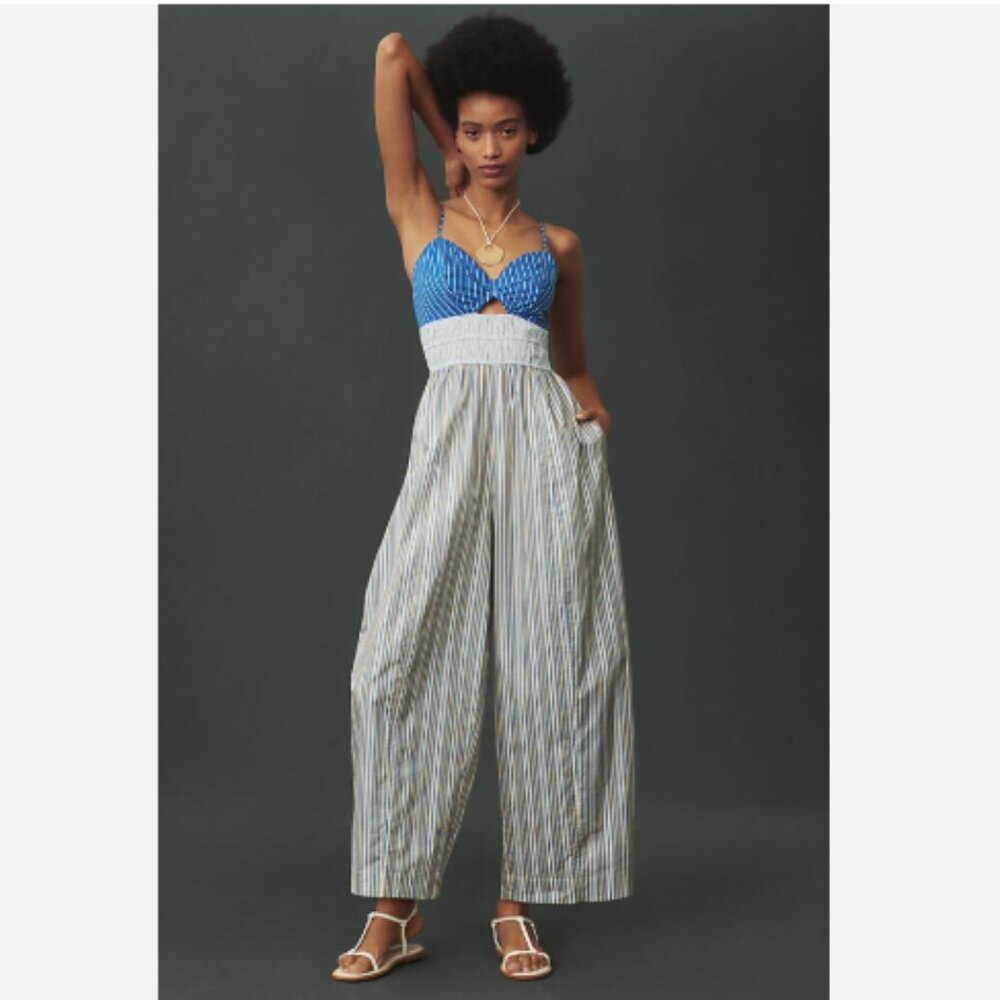 Brand New Plenty by Tracy Reese Poplin Striped Jumpsuit